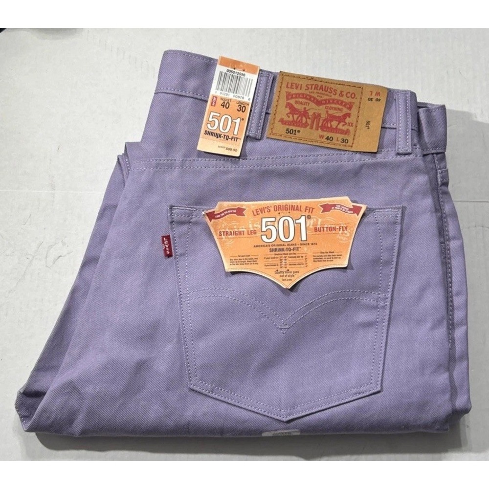 NWT Levi's Men's 501 Original Shrink‎ to Fit Jeans Viking 40W x 30L 005012596
